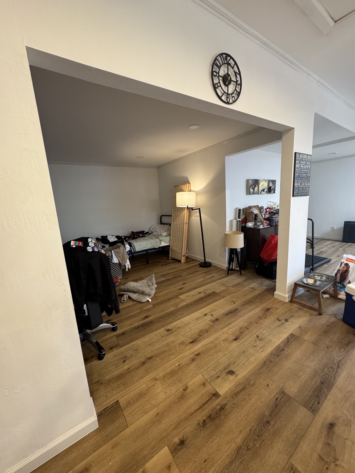 Open den and office before conversion at the Castle Hill home